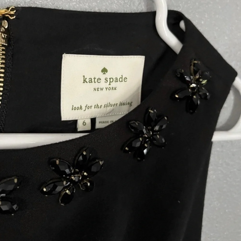 NWOT Kate Spade Black Diana Floral Clusterdress